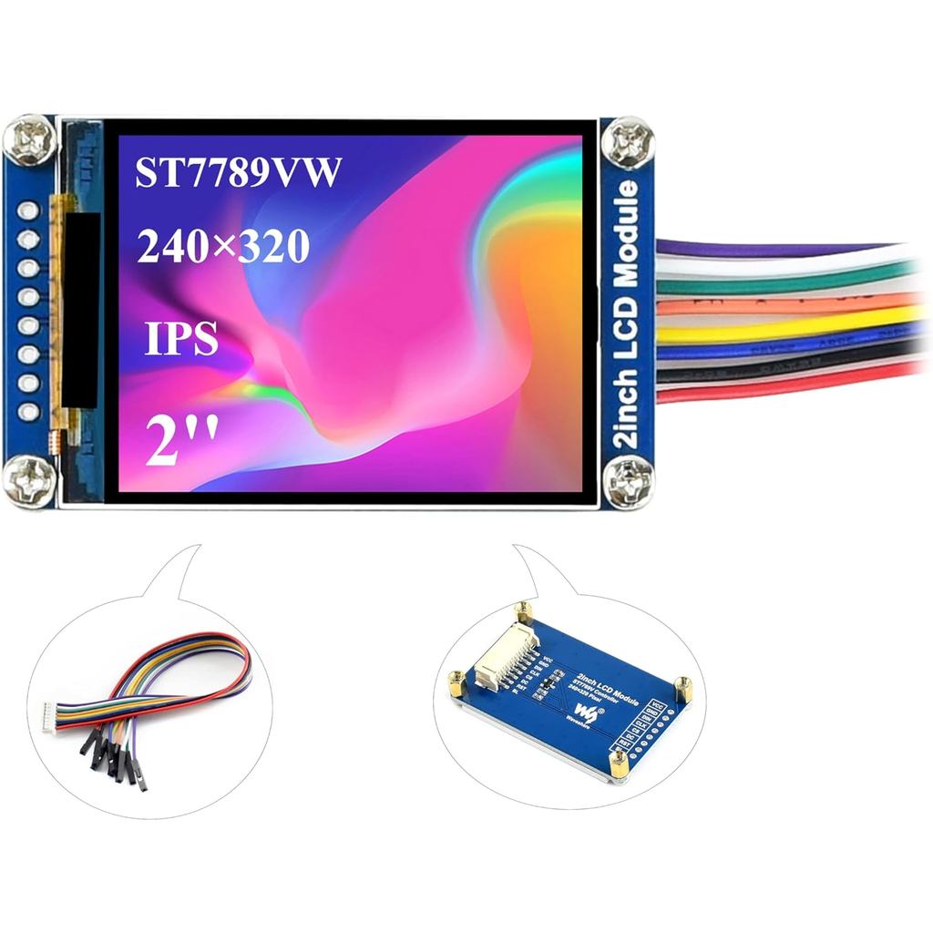 โมดูล LCD ขนาด 2 นิ้วเข้ากันได้กับ Raspberry Pi 5/ 4B/3B+/3B/Zero W/WH/Zero 2 W/Ardu/STM32, 240 x 32
