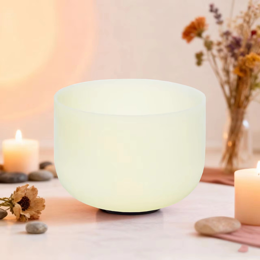 Hye-eun 8 นิ้ว/10 นิ้วอัญมณี Citrine Fusion คริสตัลชามร้องเพลง 432hz/440hz เครื่องดนตรี