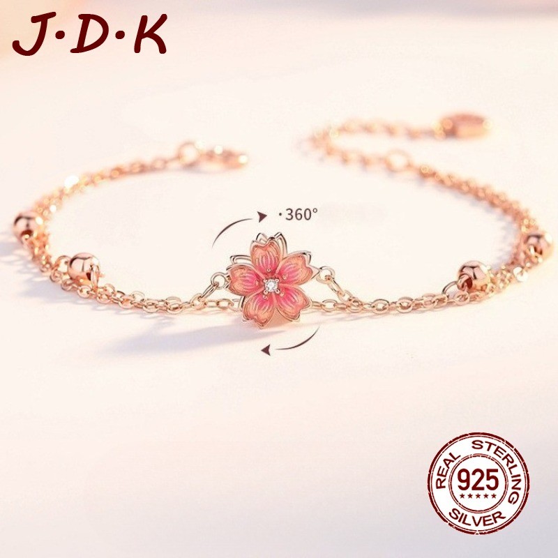 MAWAR JDK 18K สร้อยข้อมือโรสโกลด์สําหรับผู้หญิงสไตล์ใหม่