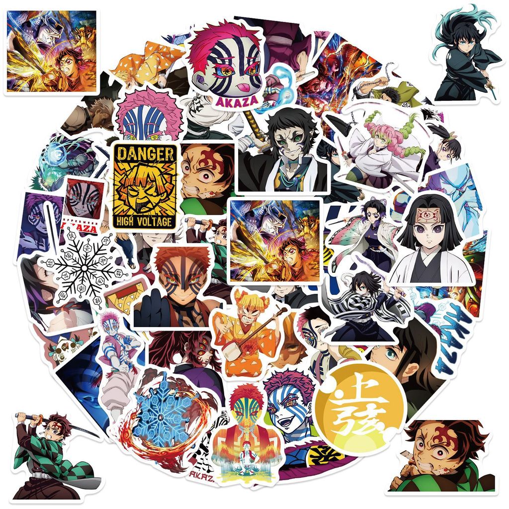 50 ชิ้น Demon Slayer: Infinity Castle Chapter 1: Akaza Returns อะนิเมะภาพยนตร์สติกเกอร์กันน้ํา PVC