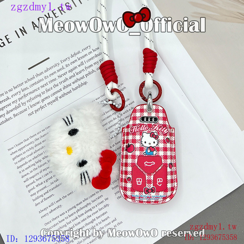 W85W Audi Audi Key Case Bag A3L A4L A6L Q5 A5 A7L Q4 น่ารักหนังสีแดง hellokitty RZJU