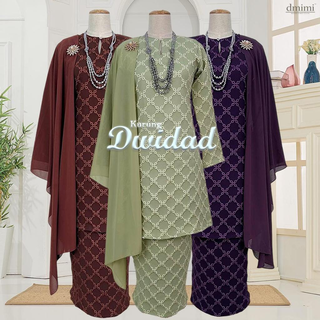 DMIMI Baju Kurung Pahang DWIDAD พิมพ์ Pahang Labuh คุณภาพสูง Premium Brocade ขนาดเล็กขนาด Plus ขนาด