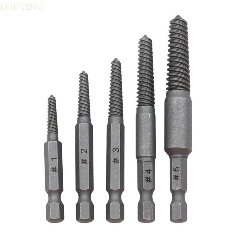 LOUTING Strength Damaged Screw Extractor Set Screw Remover Tools กําจัดง่าย