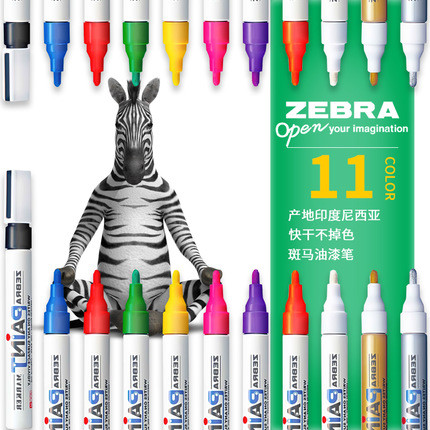 ญี่ปุ่น ZEBRA ZEBRA ปากกาสี Oily Marker ZEBRA MOP-200M ปากกาลายเซ็นปากกายาง Touch-Up ปากกาสี