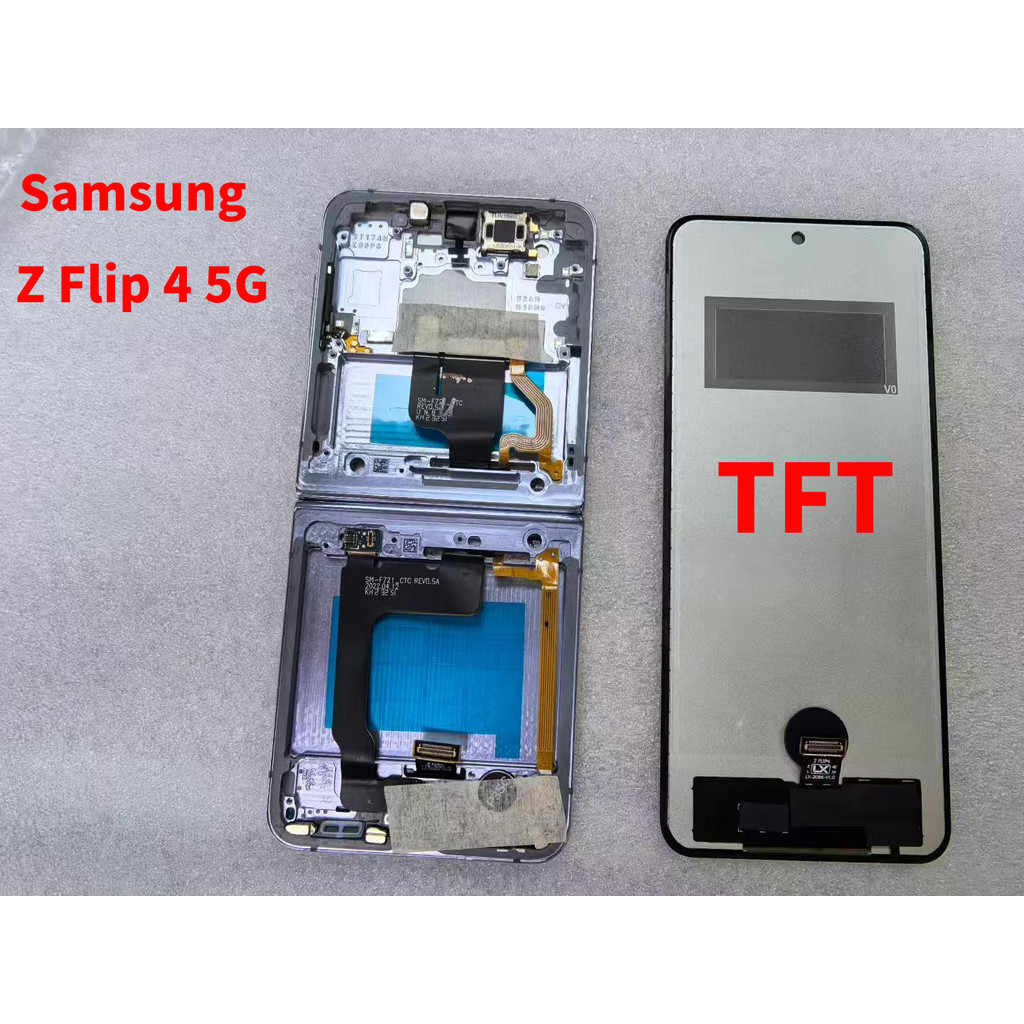 หน้าจอ TFT สําหรับ Samsung Galaxy Z Flip 4 5G F721 จอแสดงผล LCD หน้าจอสัมผัสพร้อมการเปลี่ยนกรอบ,Z Fl