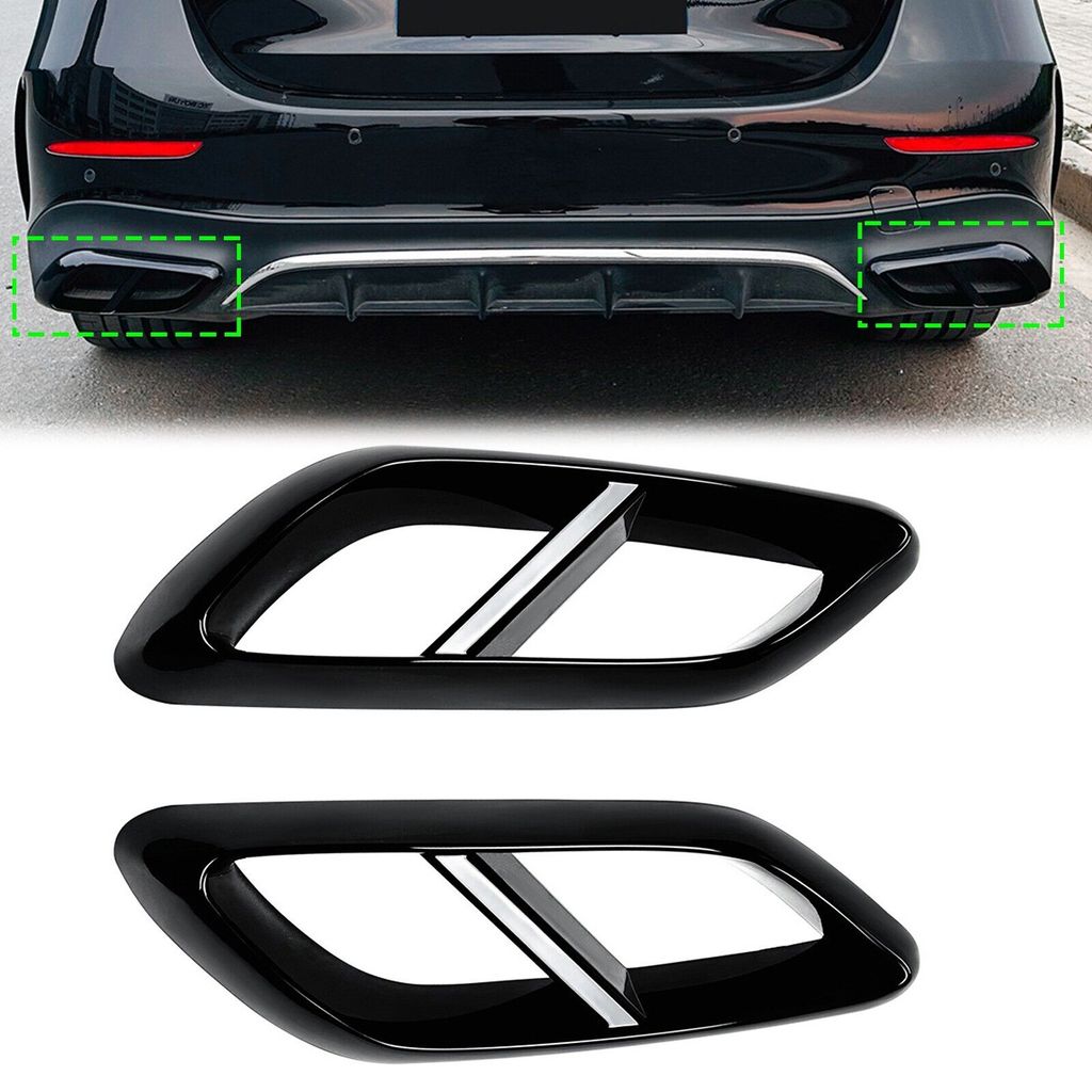 2PCS สแตนเลสท่อไอเสียท่อไอเสียท่อไอเสียฝาครอบหางคอสําหรับ Mercedes Benz E Class CLE W214 C236 2024 +