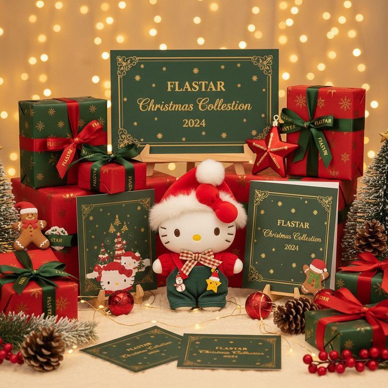 Japan Japan FLASTAR Christmas Series Overalls KT Cat Bag Pendant Plush Doll Gift