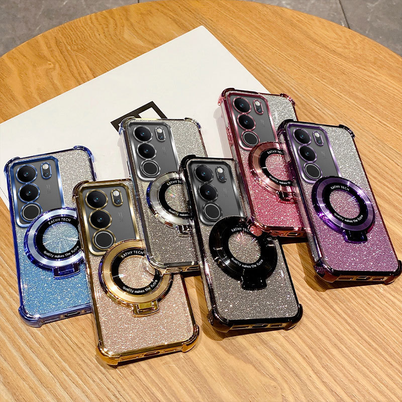 เคส Vivo V29 เคส Vivo V29 Pro เคสไฟฟ้าแฟลชสี่มุมป้องกันการตกเคสโทรศัพท์แบบนุ่มพร้อมขายึดแม่เหล็ก DDS