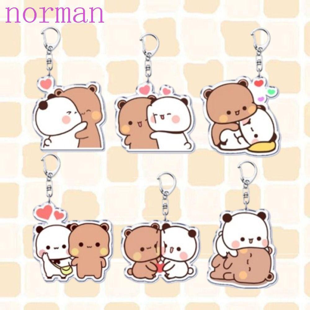 NORMAN Bubu Dudu พวงกุญแจ, สัตว์การ์ตูนหวาน Bubu Dudu Key Chain, Charm พวงกุญแจ Kawaii การ์ตูนอะคริล