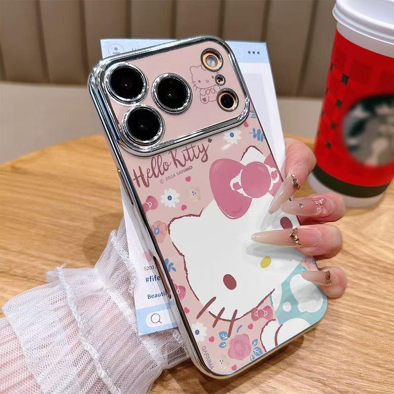 เคสโทรศัพท์ลาย Hello Kitty สุดน่ารัก เข้ากันได้กับ iPhone 11/13/14/15Pro/16/17Pro/16ProMax, X/MAX/XR, 7/8Plus ZT6DSC0321
