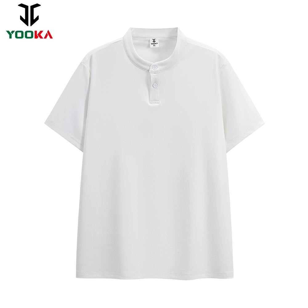 YOOKA เสื้อยืดแขนสั้น Henley ผู้ชาย ขนาด:S-2XL ผ้าเรียบ ไม่ต้องรีด นุ่มสบาย สไตล์วินเทจทันสมัย