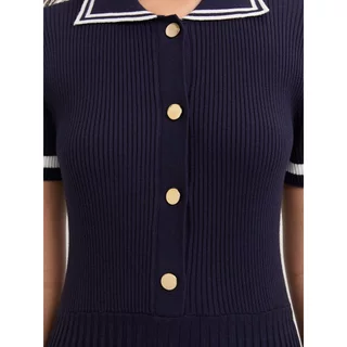 [Pomelo] เดรสคอปกโปโลกระโปรงพลีท / Pleated Polo Dress