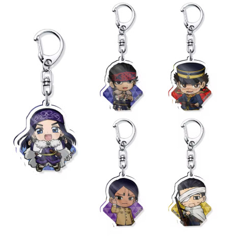 พวงกุญแจอะคริลิค Anime Golden Kamuy – ตัวละคร Saichi Sugimoto, Asirpa, Otonoshin Koito, Hyakunosuke 