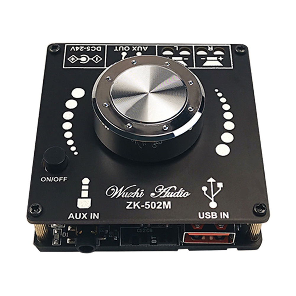 ZK-502M บอร์ดขยายเสียงพลังงานบลูทูธขนาดเล็ก 5.0 50WX2 สเตอริโอ