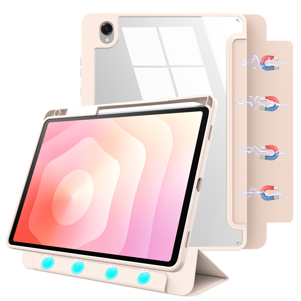 สําหรับ 2025 Samsung Tab S11 A11 Plus A9 Plus 11 นิ้ว A11 A9 8.7 นิ้วฝาครอบป้องกันแม่เหล็กที่ถอดออกได้อะคริลิคแบนเกราะป้องกัน