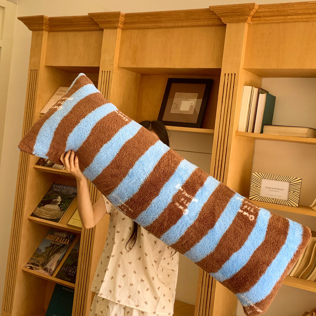 หมอนกอดยาวขนแกะ หมอนยาวแกนยาวคู่ 40*115 ซม. ปลอกหมอนพิมพ์ลายการ์ตูน - รูปที่ 3