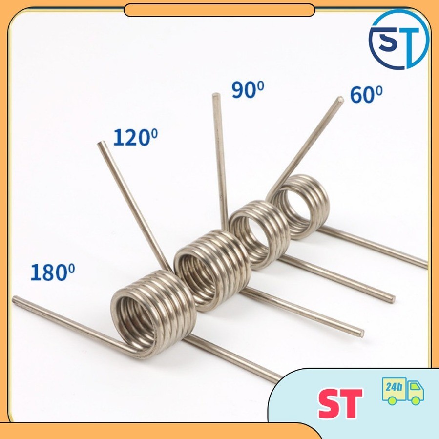 Sus304 d0.7mm OD4/4.5/5/5.5/6/7/8/9mm V-shaped spiral torsion spring Corner 60/90/120/180 องศาST-MB