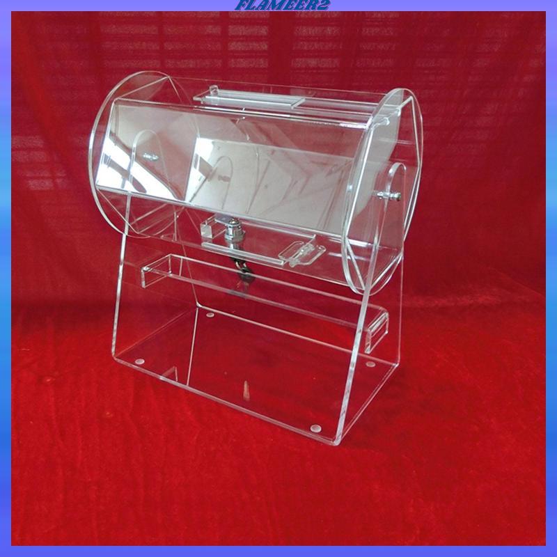 [Flameer2] อะคริลิค Raffle Drum Raffle Ticket Box Professional, Clear Raffle Ticket Cage ,Raffle Tic