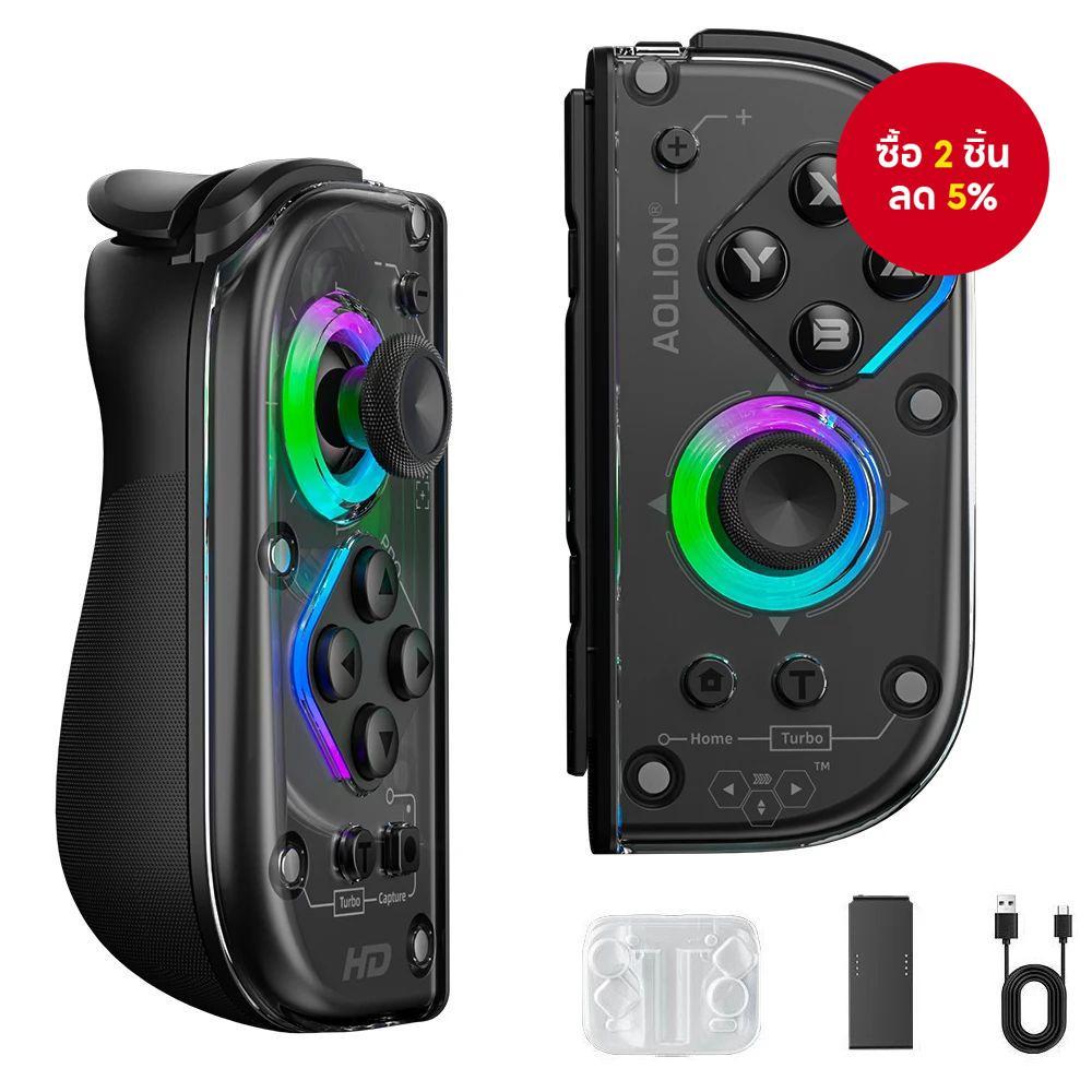 AOLION จอยเกมไร้สายแบบ Dual Hall Joycon สําหรับ Nintendo Switch