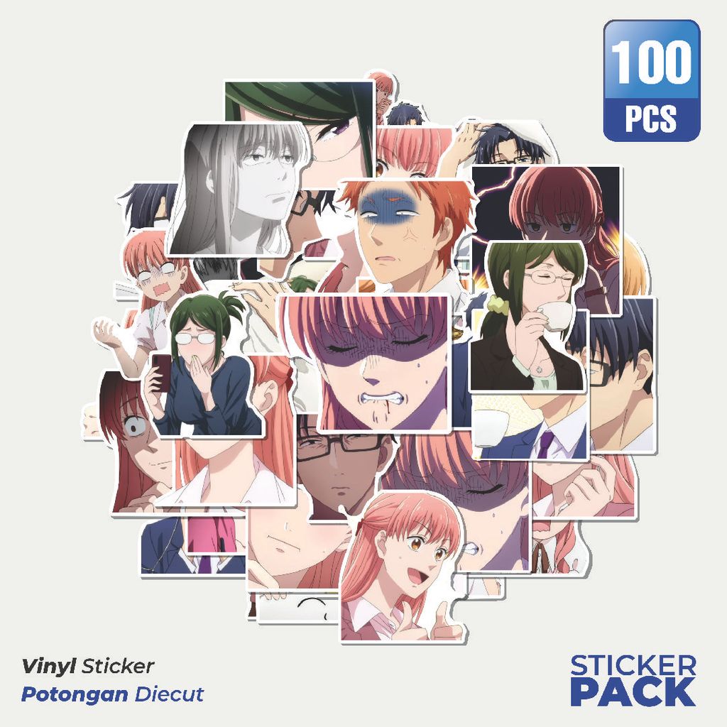 สติ๊กเกอร์ความงามกันน้ํา Wotakoi 100 ชิ้น - สําหรับแล็ปท็อป รถจักรยานยนต์ และหมวกกันน็อค - แพ็คเครื่