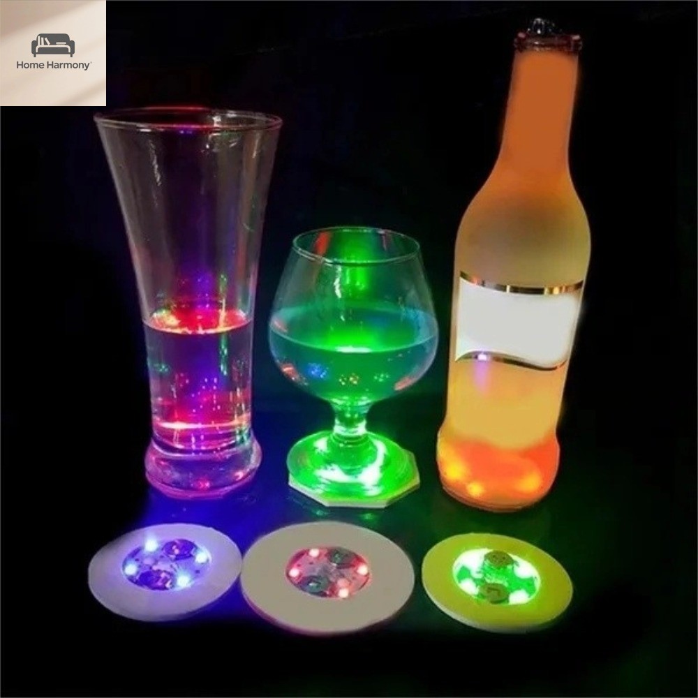 A00211 ที่รองแก้วเครื่องดื่มเรืองแสง 3 โหมดพร้อมไฟ LED สําหรับตกแต่งบ้านบาร์ไนท์คลับปาร์ตี้