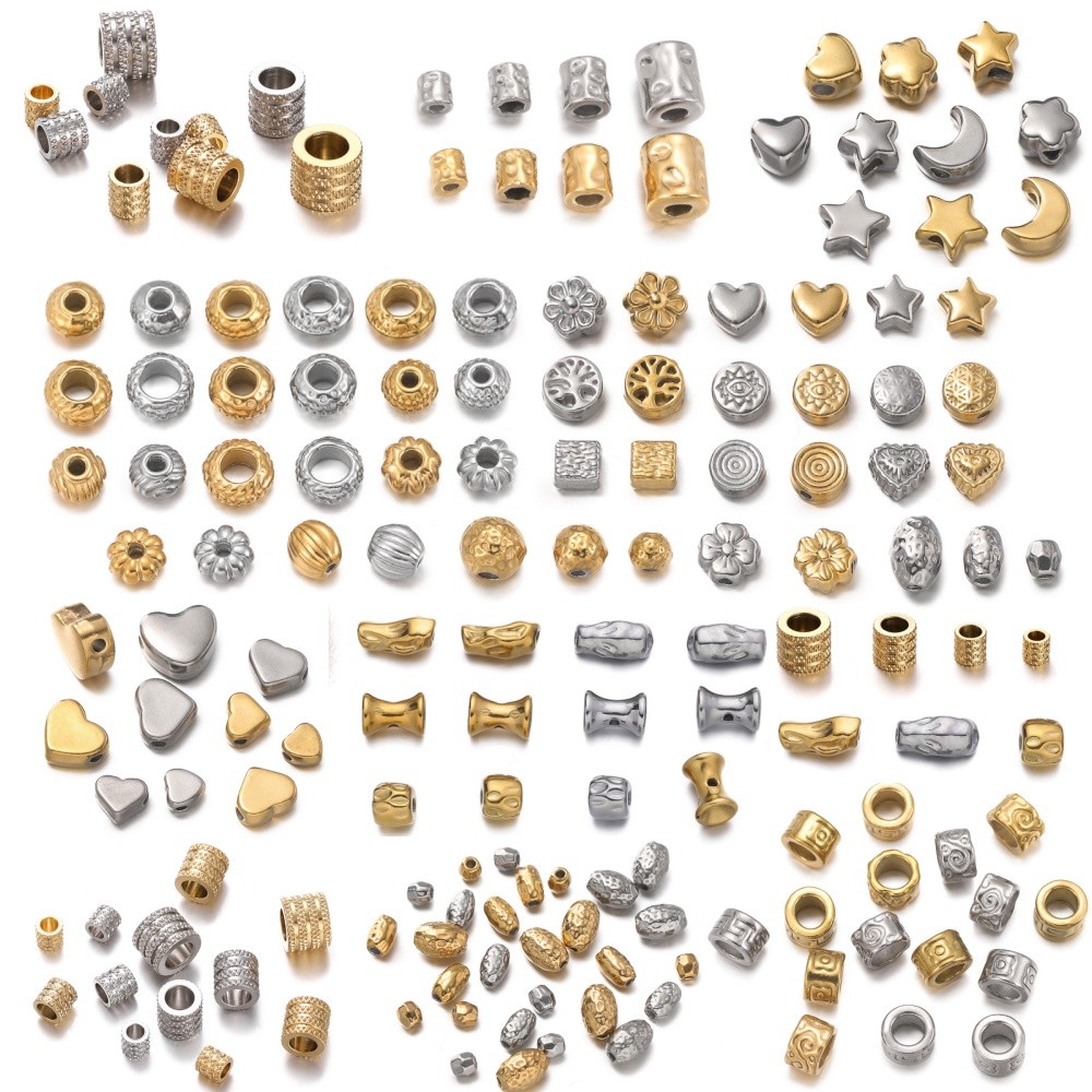 ลูกปัดสแตนเลสแท้ ไม่ลอก ไม่ดำ ไม่เป็นสนิม ตัวคั่นลูกปัด Spacer 5-10ชิ้น สำหรับ DIY สร้อยข้อมือ สร้อยคอ เครื่องราง