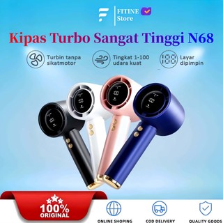 N68 Kipas Angin Mini Portable USB Genggam Layar LED Angin Kencang 100 High Speed Handheld Fan Adjustable Fan Speed Digital Display