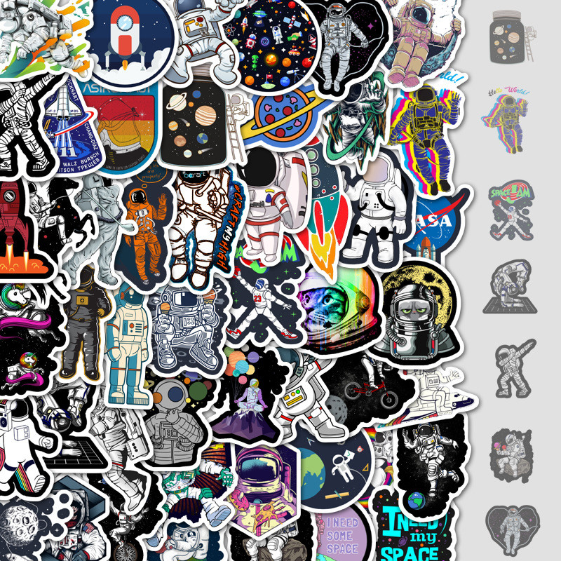 50 แผ่น/เซ็ต Space Astronaut Series Handbook สติ๊กเกอร์สติ๊กเกอร์มีกาวในตัว diy Notebook Handbook At