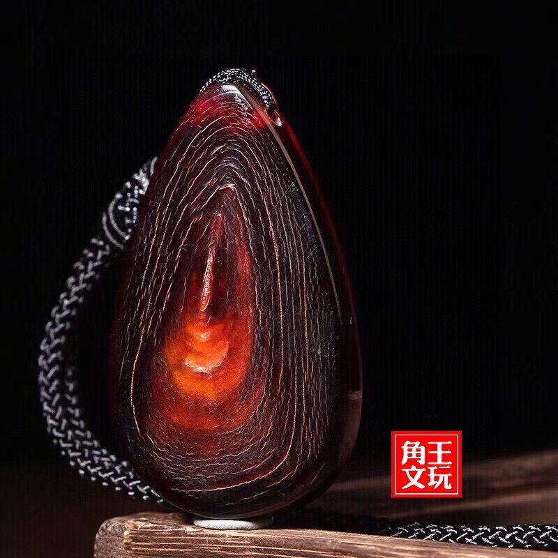 Pure Natural Furry Horn Water Drop Cut Card Nothing Card Safe Wenwan จี้