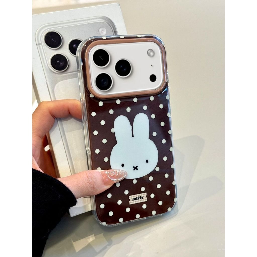 เคสโทรศัพท์เหมาะสําหรับiPhone 11 12 13 14 15 16 17 Pro max Plus Air Polka Dot Miffy Shock-Free Shock-Proofป้องกันกรณีรวมทุกอย่างกรณีXRQ8