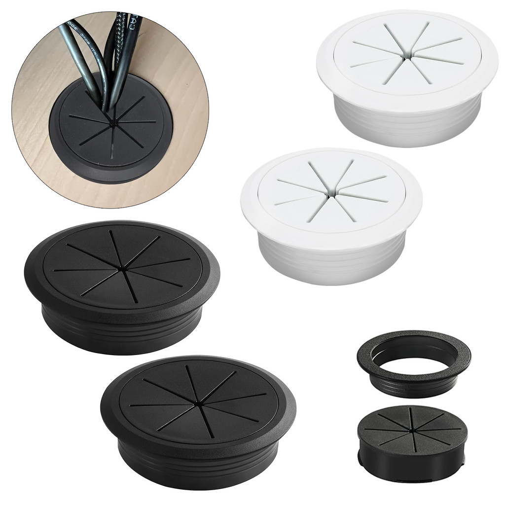 50/60mm Desk Cable Grommet, Cord Hole Cover and Cable Management Box for Office Tables