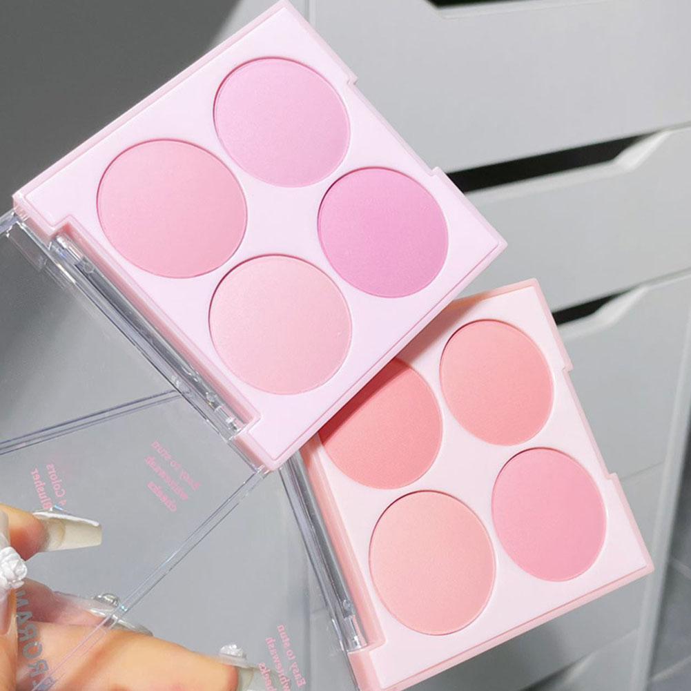 Herorange 4 Color Blush Palette ติดทนนาน Smooth Matte Face Makeup Blush J7z5