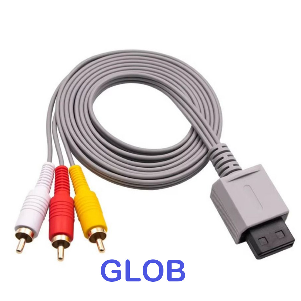 GLOB Audio Video AV Adapter, 3 in 1 Fast Charging สาย AV สําหรับ Wii U, HD Component TV มัลติฟังก์ชั