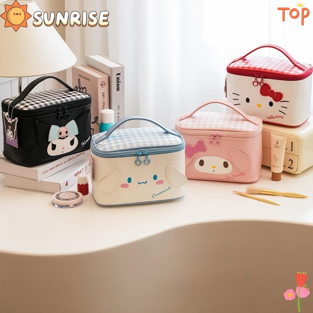 SUNRISE กระเป๋าล้าง, กระเป๋าเครื่องสําอาง Melody Cinnamoroll Sanrio, Casual Hello Kitty Kuromi ความจ