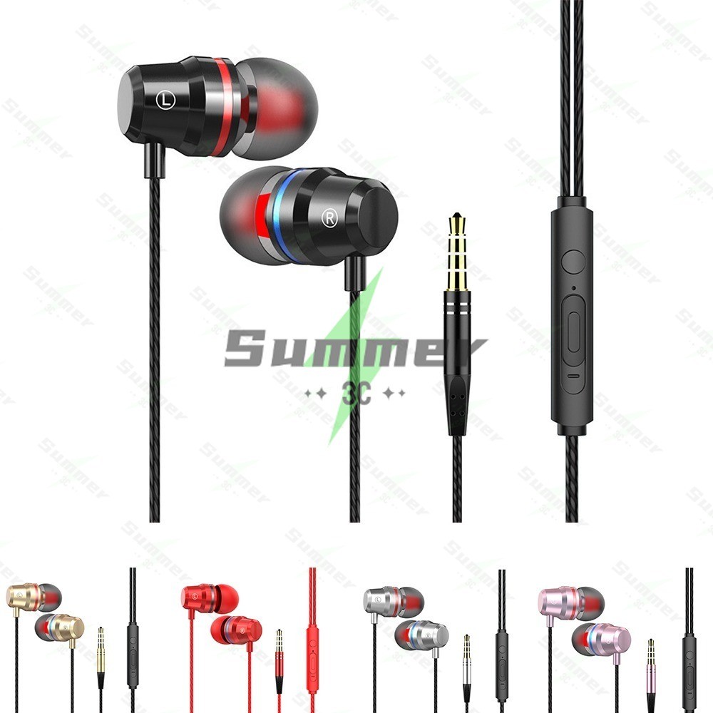 หูฟังแบบมีสายพร้อมไมโครโฟน หูฟังแบบ in-ear แจ็ค 3.5 มม. พร้อมเบสหนัก หูฟังคุณภาพเสียงสูงสำหรับ for iPad/MP3/Android