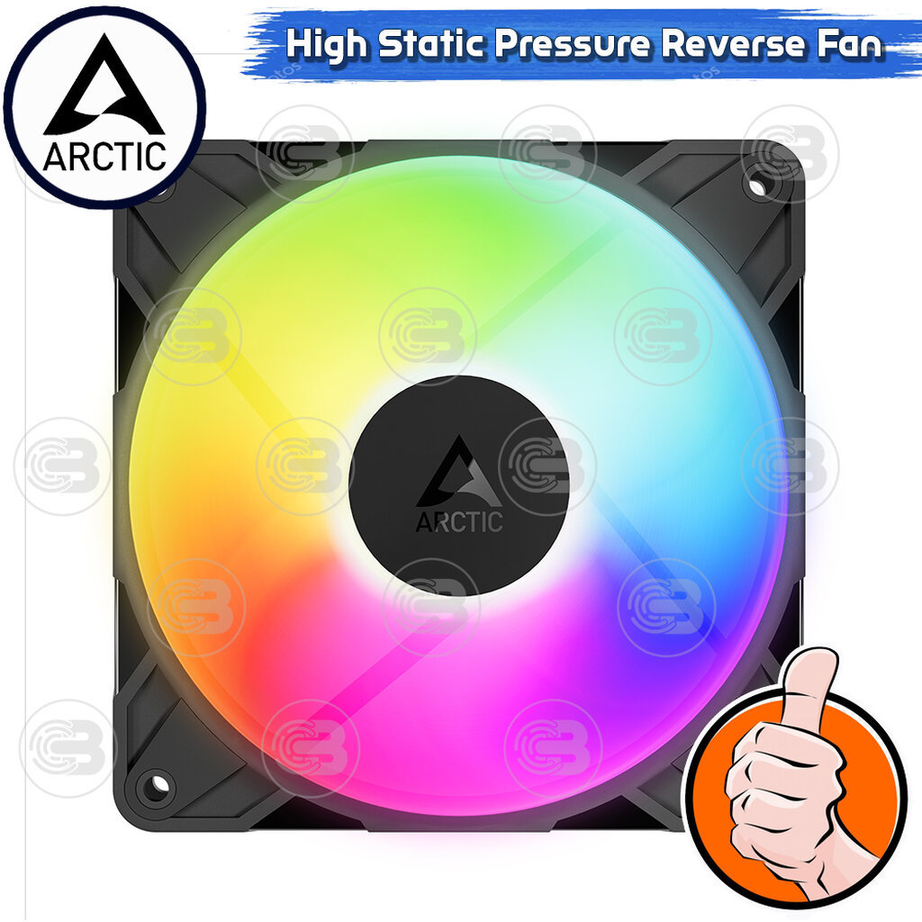 [CoolBlasterThai] ARCTIC P12 PRO REVERSE PST A-RGB BLACK (size 120 mm.) X3 Value Pack PC Fan Case ประกัน 6 ปี - รูปที่ 2
