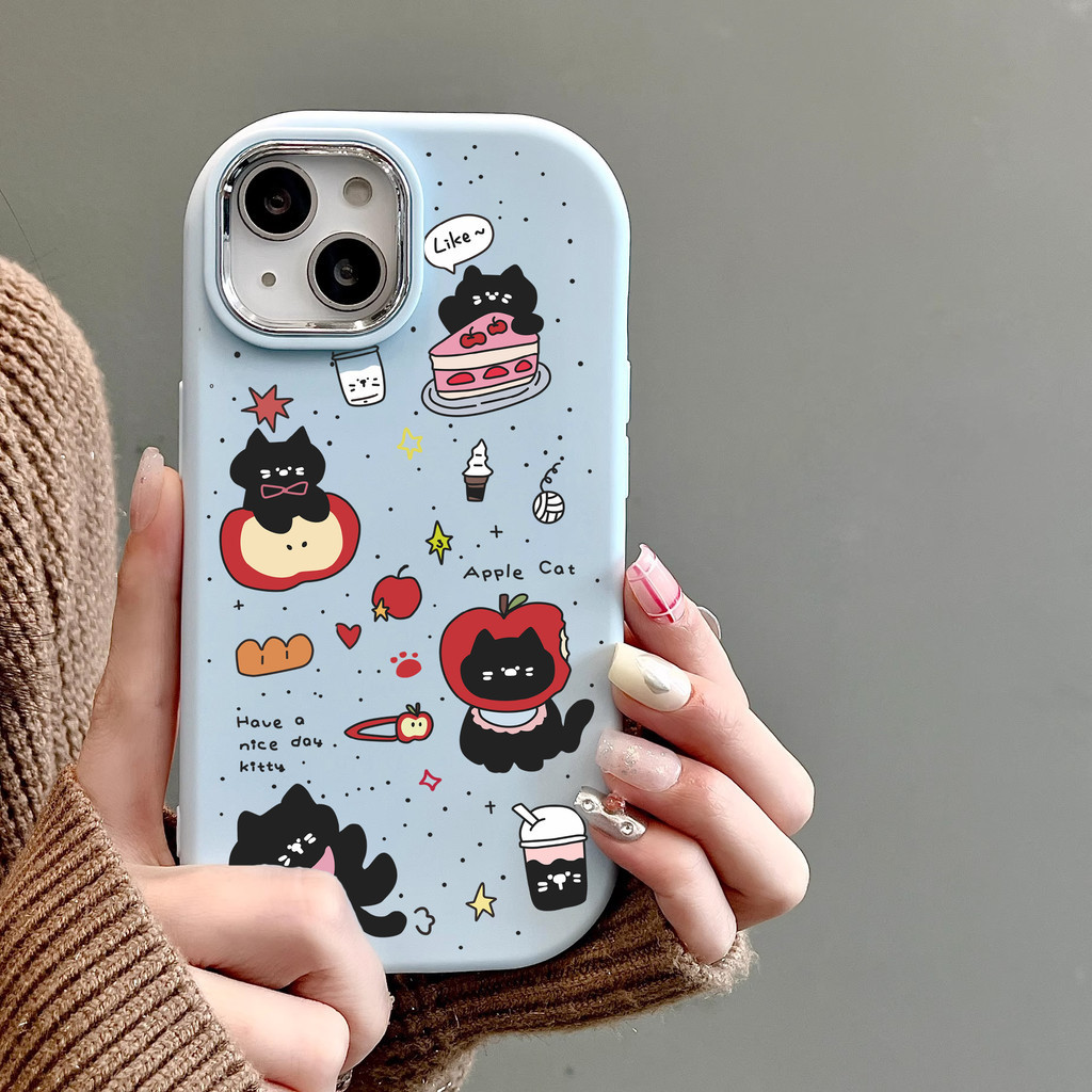 เค้กน่ารัก Black Cat Casing infinix Smart8 Hot40i Hot30 Note40 Hot50i Note12 Note50 itel A80 P55 P65
