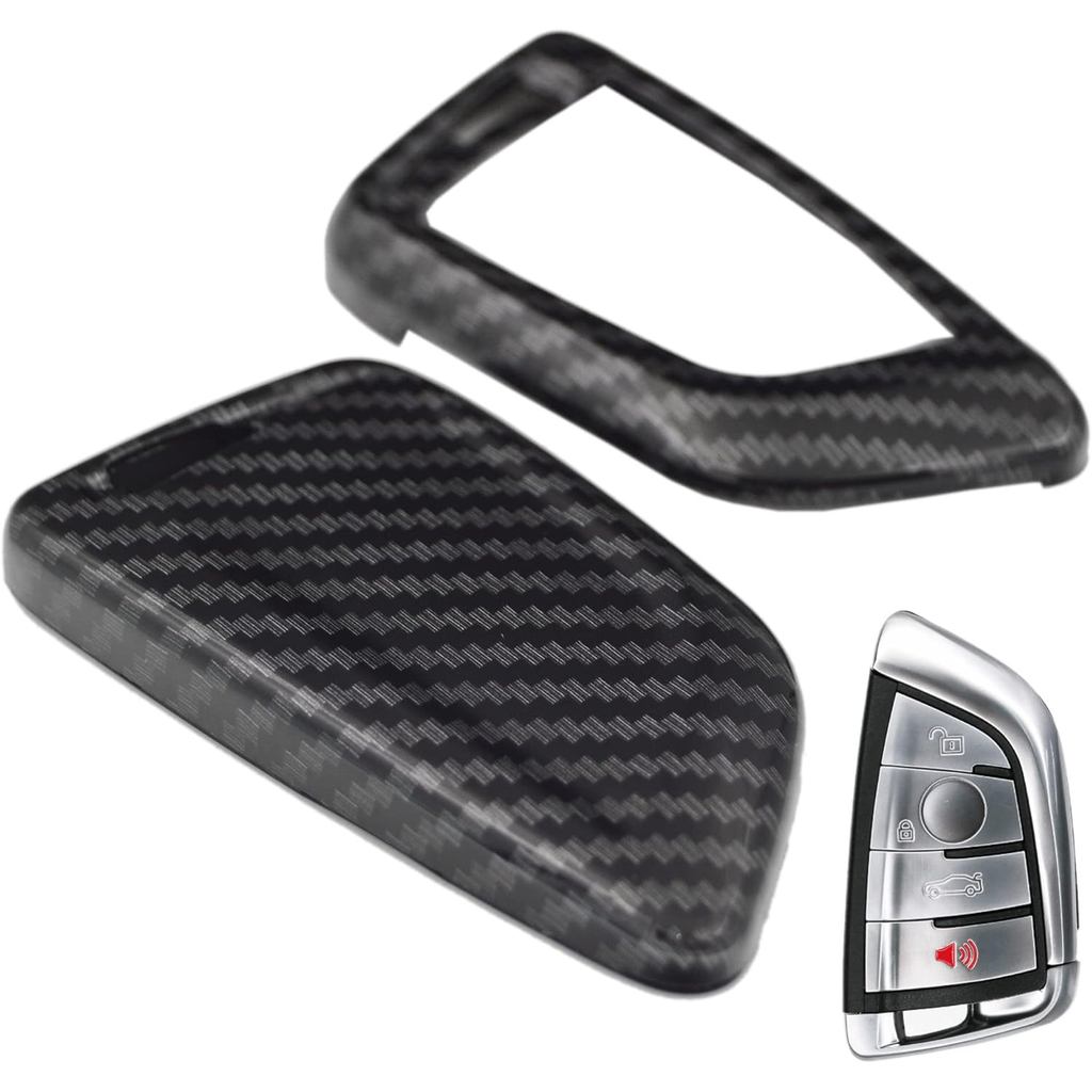 รูปแบบคาร์บอน Trimed Key Fob สําหรับ BMW 1 2 3 4 5 6 7 M Series X1 X2 X3 X3M X4 X4M X5 X6 M8 M7 M6 M