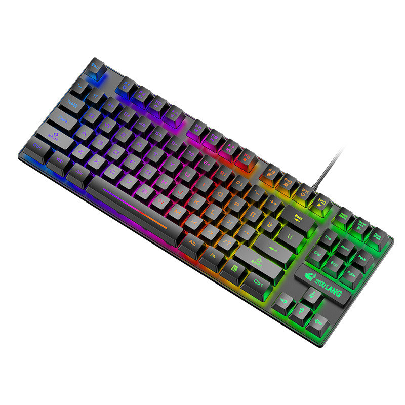 คีบอร์ด keyboard mechanical keyboard K16 87-Key Gaming Gaming Mechanical Feel Keyboard USB Wired Bac