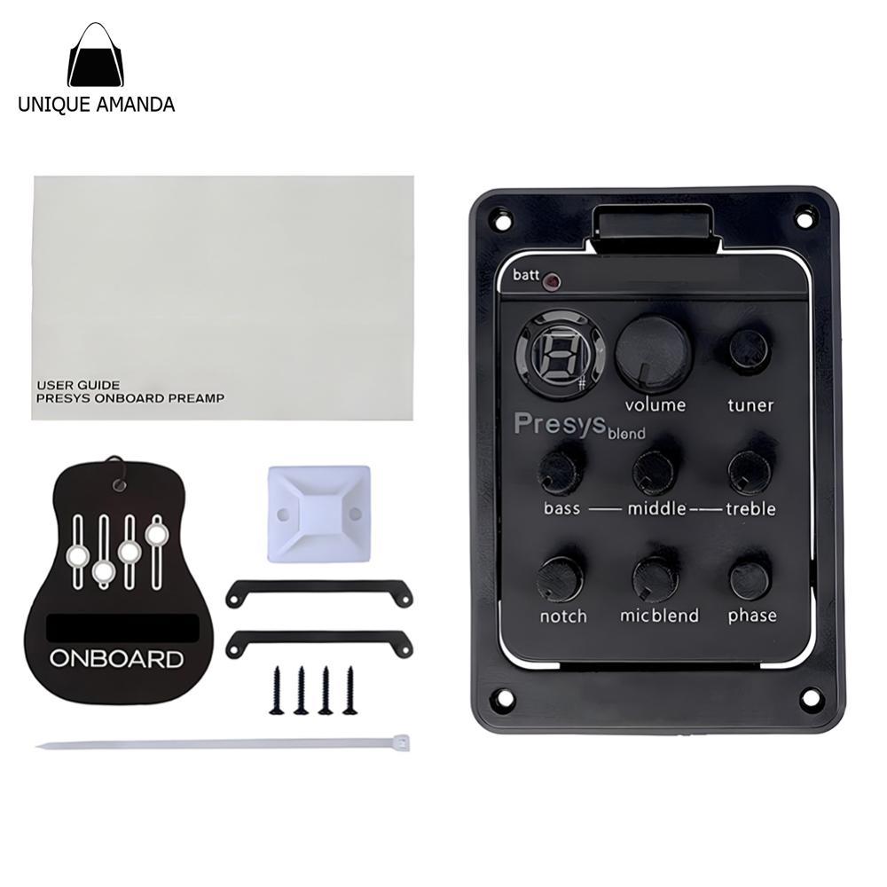 พลาสติก 301 กีตาร์รถกระบะจูนเนอร์ Presys กีตาร์ Preamp EQ Equalizer Piezo รถกระบะกีตาร์ Soundhole EQ