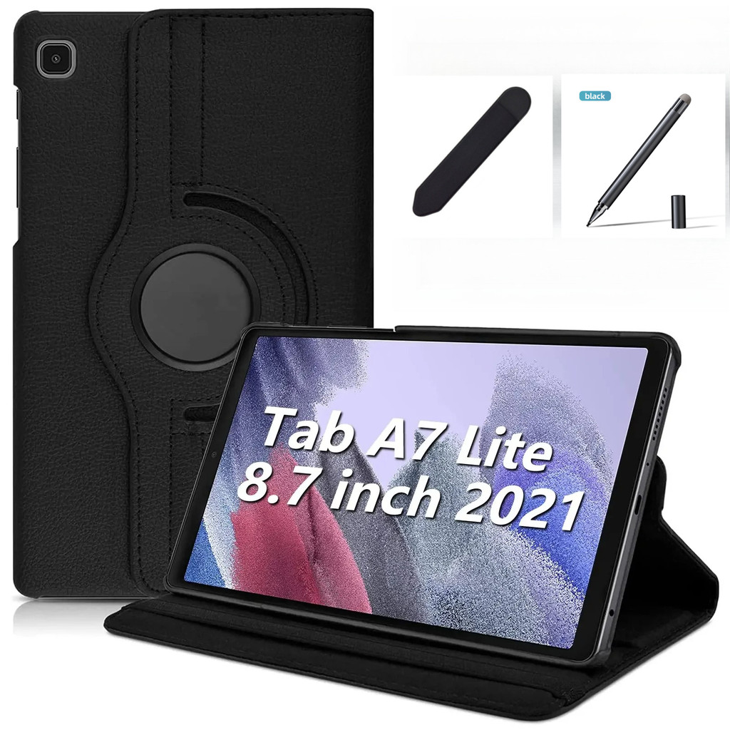 SAMSUNG สําหรับSamsung Galaxy Tab A7 Lite 8.7 "2021 SM-T220/T225 PUหนังหนังสือขาตั้งฟังก์ชั่นอัตโนมัติSleep/Wakeหมุนฝาครอบ