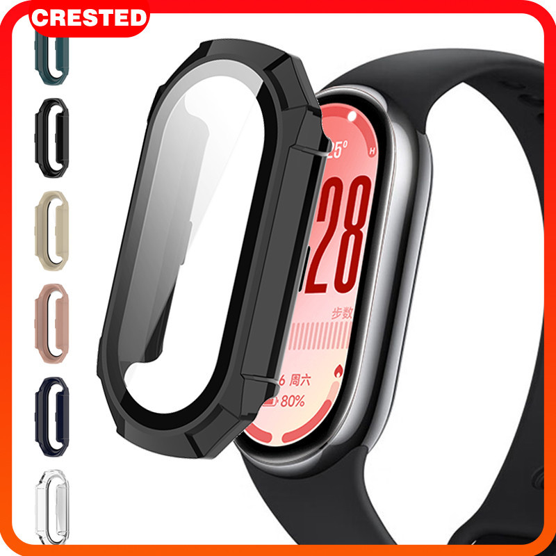 ปกป้องหน้าจอ กันชนเชลล์ ปกกระจกนิรภัย for Smartwatch Mi Band 10 9 8 NFC/ Xiaomi Miband 10 9 8 ป้องกัน ครอบคลุมเต็มรูปแบบ