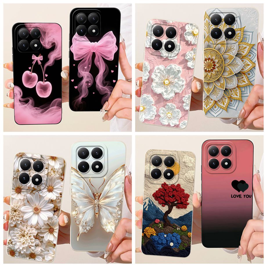 ออกแบบใหม่สําหรับ Xaiomi 15T Pro กรณีผีเสื้อหรูหราทาสีซิลิโคนฝาครอบโทรศัพท์สําหรับ Xiaomi15T 15 T Pr