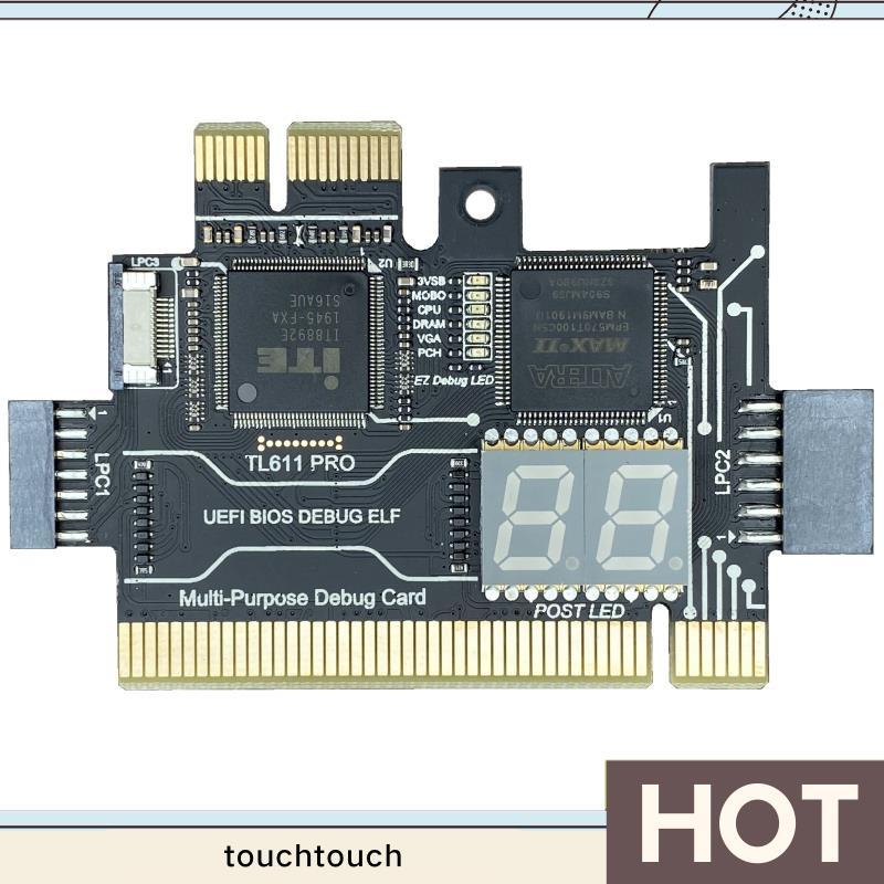 การ์ดวินิจฉัย TL611 PRO, การ์ดวินิจฉัย Pcie สําหรับเมนบอร์ด Pci ตั้งโต๊ะและแล็ปท็อป (สีดํา) touchtou
