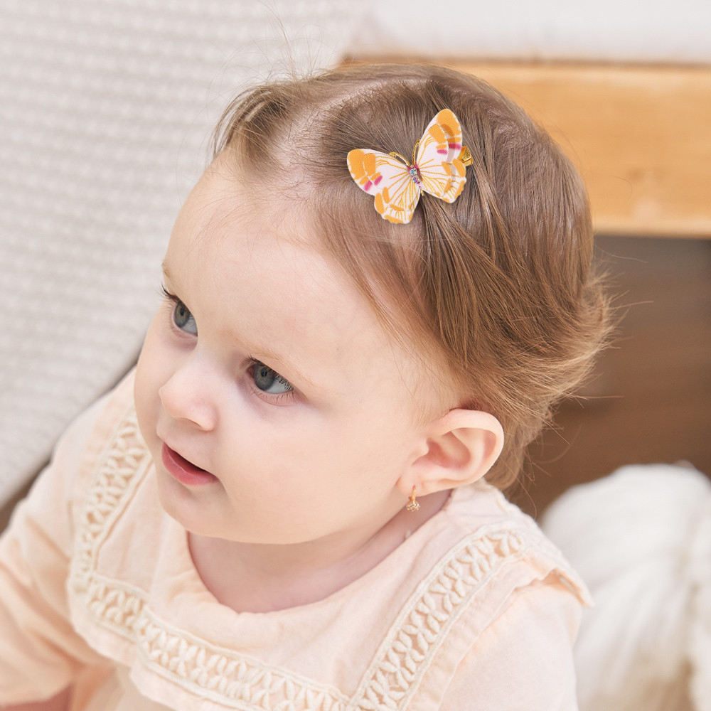 4pcs คลิปผมสองชั้นดีไซน์พีระลินแบบผีเสื้อ เซตของขวัญสำหรับเด็กหญิง พร้อมใช้งานเป็นแอคเซสซอรีทรงผมทันสมัย - รูปที่ 2