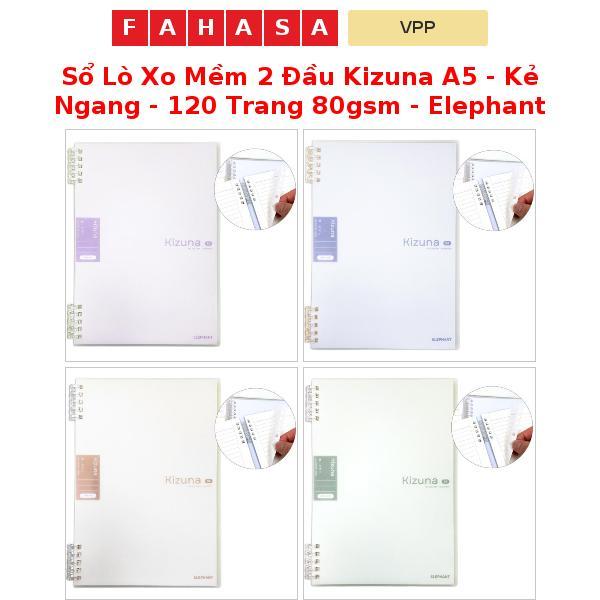 XO Kizuna A5 สมุดโน๊ตสปริงนุ่มสองหัว - เส้นแนวนอน - 120 หน้า 80gsm - ช้าง