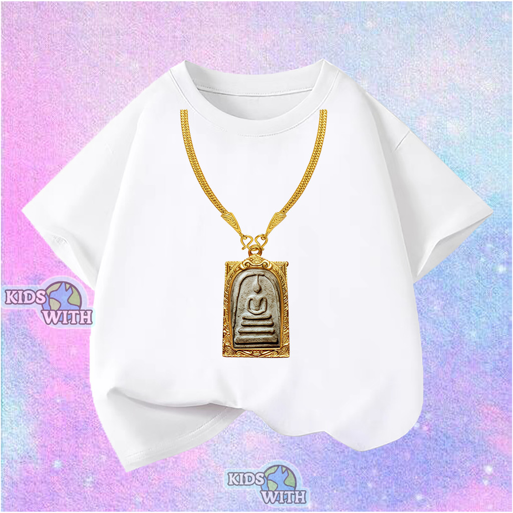 เสื้อเด็ก KIDS เสื้อคอกลม แขนสั้น 2-9 ขวบ ลายพิมพ์แฟชั่น boy/girl 'Amulet necklace'#211 - รูปที่ 2