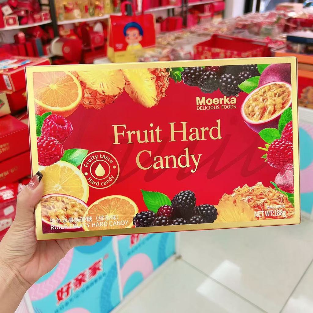 Hong Kong Chimei Shop Riel Fruit Flavour Hard Candy g กล่องกระดาษสินค้าปีใหม่ Food Shop Happy Candy 