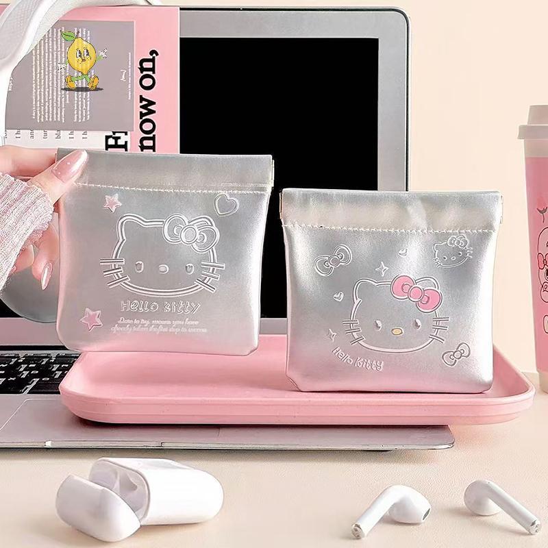 [mozh] Sanrio Hello Kitty Storage Bag Data Cable Storage Bag Lipstick Cosmetic Bag Compact Portable U Disk Headset Charger [TH]