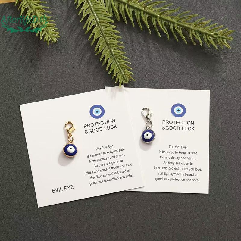 AF 2PCS สวยตุรกีพวงกุญแจสําหรับผู้หญิงผู้ชาย Blue Eye Key แหวนจี้กระเป๋า Charm รถ Key ผู้ถือแหวนกระเป๋าเป้สะพายหลังเครื่องประดับ A